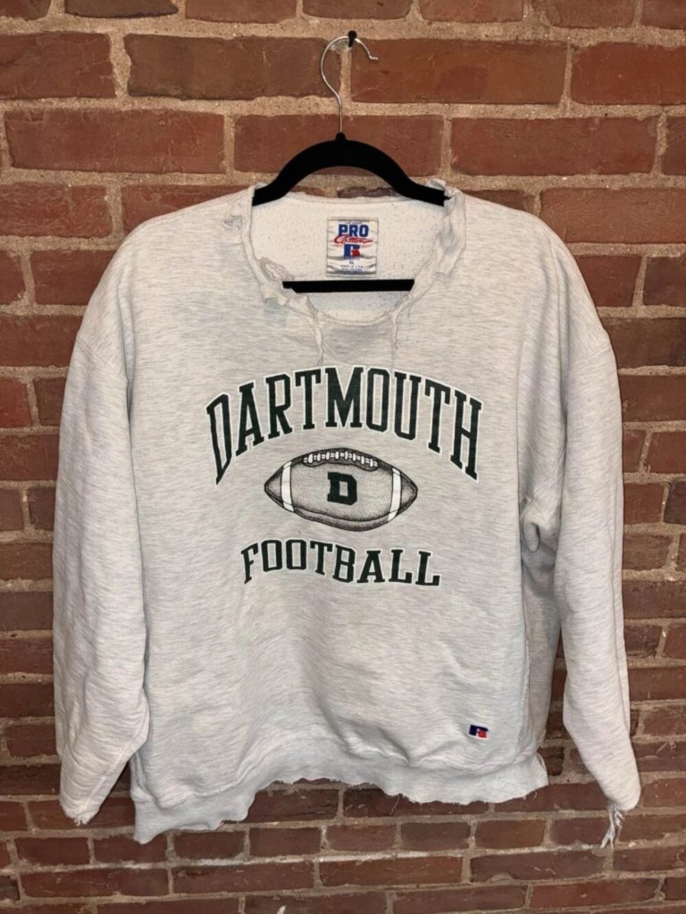 90s Russell Athletic Pro Cotton Dartmouth Football Sweatshirt Gray XL